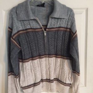 Webster Vintage Men's Sweater Zip Front Pockets Size M